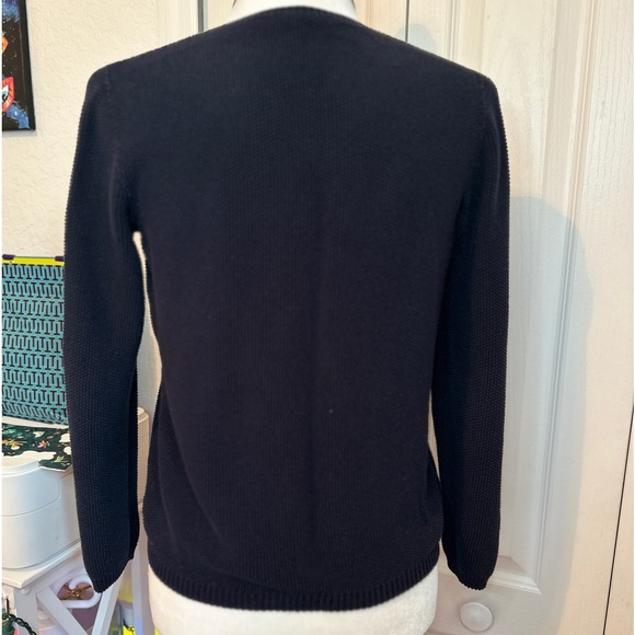 Les Copains Navy Pebble Stitch Long Sleeve Sweater (44) - Picture 3 of 8